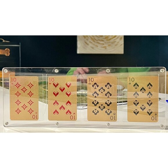 Louis Vuitton Gold Foiled Damier Playing Cards/Collective Piece - 10's x 4 each - Picture 12 of 15